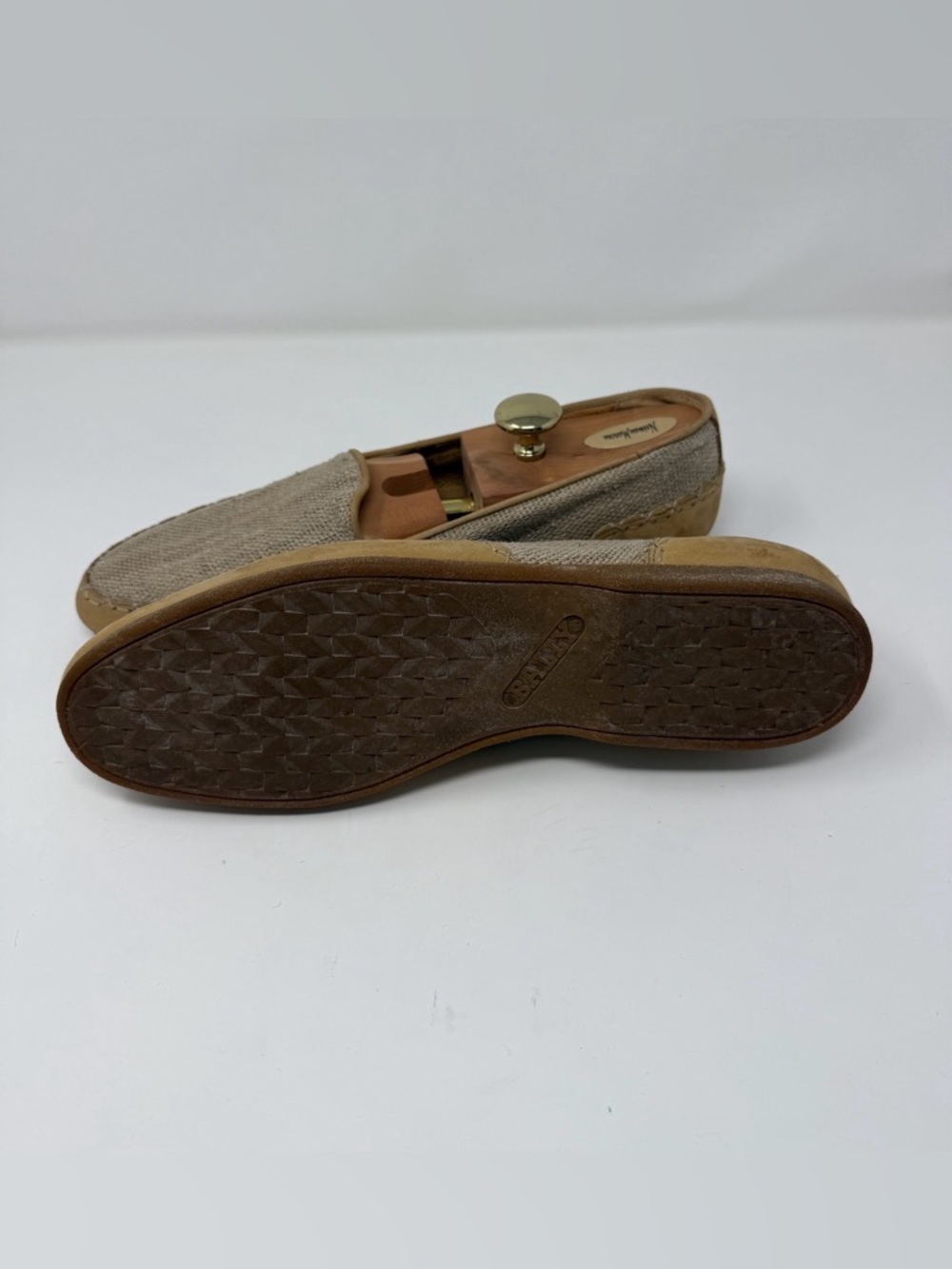Bally Linen Espadrille Loafers Beige Leather Trim Mens US 10 EY 43 - Picture 6 of 6